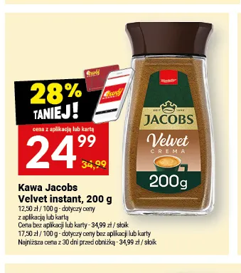Kawa rozpuszczalna Jacobs Velvet instant promocja w Twój Market