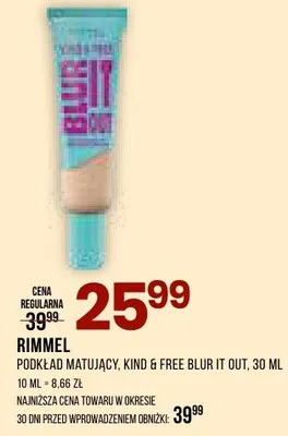 Podkład matujący Rimmel Kind & Free Blur It Out promocja w Drogerie Natura