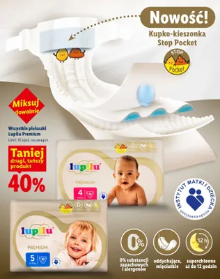 Pieluszki Lupilu Premium promocja w Lidl