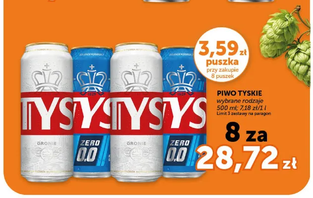 Piwo Tyskie Gronie 8-pak 500ml promocja w Euro Sklep