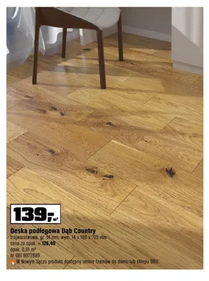 Deska podłogowa Dąb Country trójwarstwowa promocja w OBI