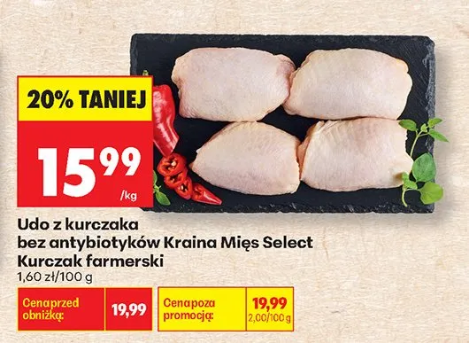 Udo z kurczaka bez antybiotyków Kraina Mięs Select Kurczak farmerski promocja w Biedronka