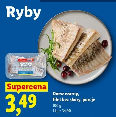 Dorsz czarny filet bez skóry porcje Lidl promocja w Lidl