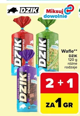 Wafle Dzik różne rodzaje promocja w Carrefour