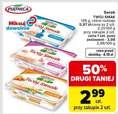 Serek Twój Smak różne rodzaje promocja w Carrefour Market