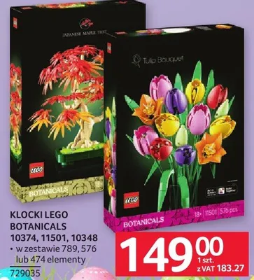 Klocki LEGO BOTANICALS 10374, 11501, 10348 w zestawie 789, 576 lub 474 elementy promocja w Selgros