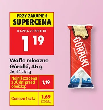 Wafle mleczne Góralki promocja w Biedronka