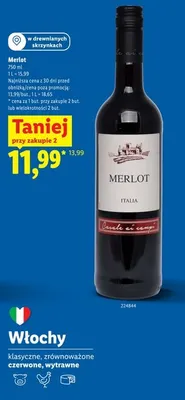 Wino czerwone wytrawne Merlot Casale ai Campi promocja w Lidl