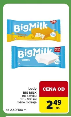 Lody na patyku Big Milk White promocja w Carrefour Express