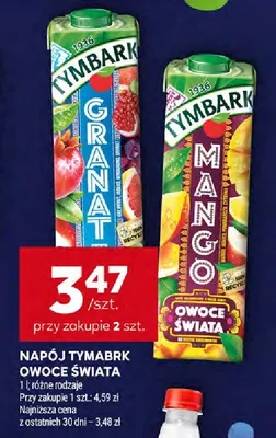 Napój Tymbark owoce świata granat, mango promocja w Stokrotka