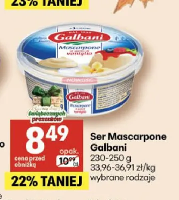 Ser mascarpone Galbani promocja w Delikatesy Centrum
