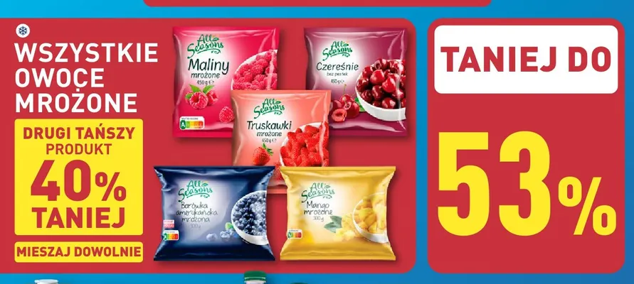 Czereśnie bez pestek mrożone All Seasons promocja w Aldi