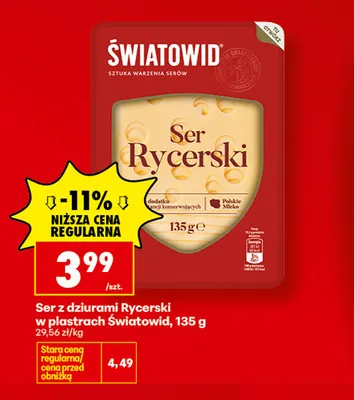 Ser z dziurami Rycerski w plastrach Światowid promocja w Biedronka