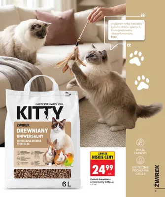Żwirek drewniany uniwersalny Kitty promocja w Biedronka