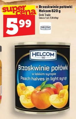 Brzoskwinie połówki Helcom promocja w TOPAZ