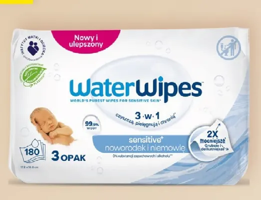Chusteczki nawilżane dla dzieci WaterWipes 3-pak promocja w Rossmann