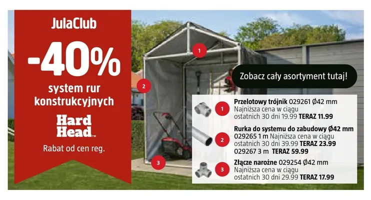 Rurka do systemu do zabudowy Ø42 mm 3 m Hard Head promocja w Jula