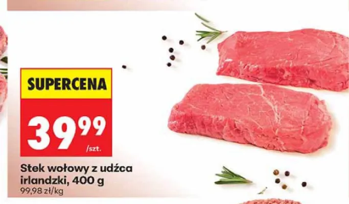 Stek wołowy z udźca irlandzki promocja w Biedronka