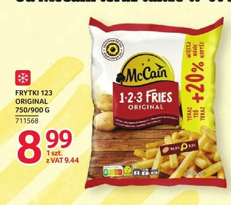 Frytki McCain 1,2.3 Fries Original promocja w Selgros