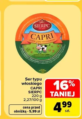 Ser typu włoskiego Capri Sierpc promocja w Carrefour
