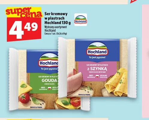 Ser kremowy w plastrach z szynką Hochland promocja w TOPAZ