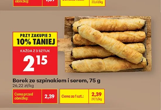 Borek ze szpinakiem i serem promocja w Biedronka