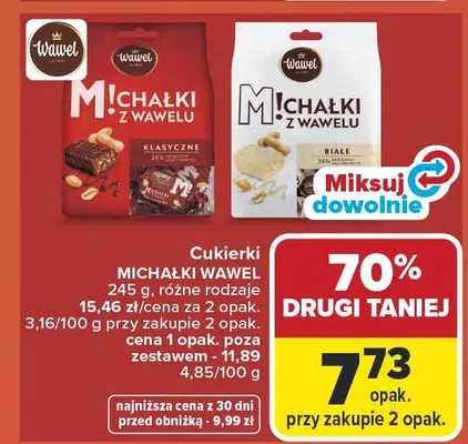 Cukierki michałki z wawelu różne rodzaje promocja w Carrefour Market