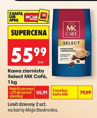 Kawa ziarnista Select promocja w Biedronka