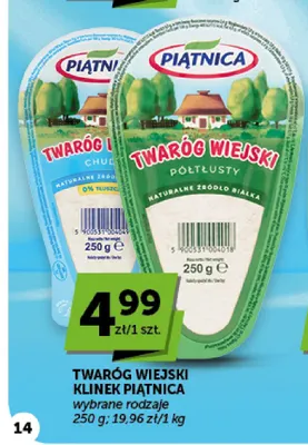 Twaróg wiejski klinek półtłusty Piątnica promocja w Groszek