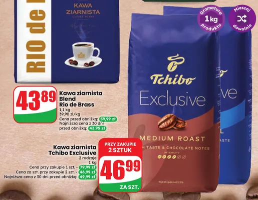 Kawa ziarnista Tchibo Exclusive promocja w Dino