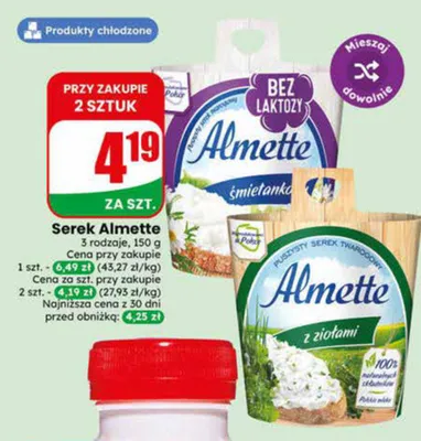 Serek Almette z ziołami promocja w Dino
