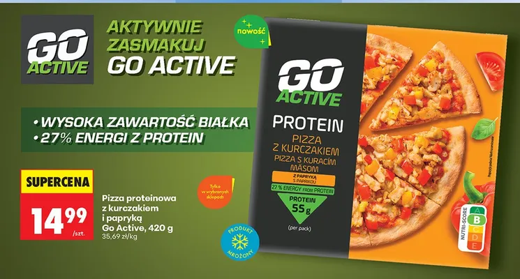 Pizza proteinowa z kurczakiem i papryką Go Active promocja w Biedronka