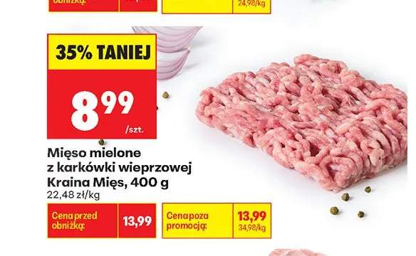 Mięso mielone z karkówki wieprzowej Kraina Mięs promocja w Biedronka