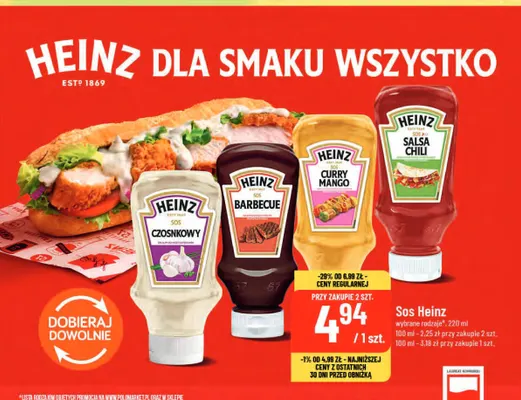 Sos czosnkowy Heinz promocja w POLOmarket