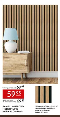 Panel lamelowy modern line normal oak black promocja w Abra Meble