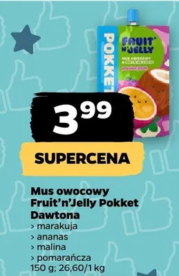 Mus owocowy Fruit'n'Jelly Pokket marakuja promocja w Netto