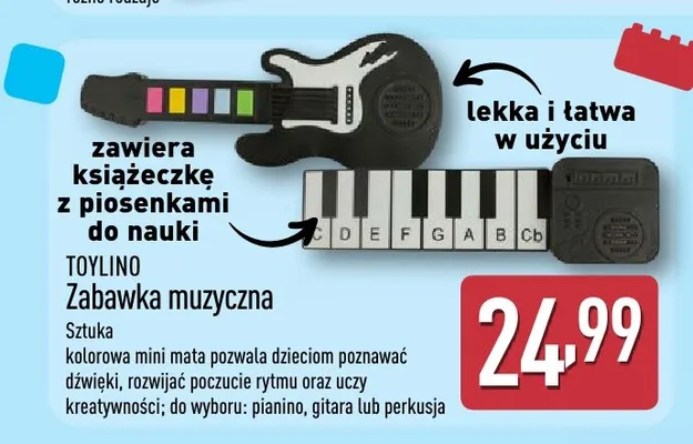 Zabawka muzyczna pianino Toylino promocja w Aldi