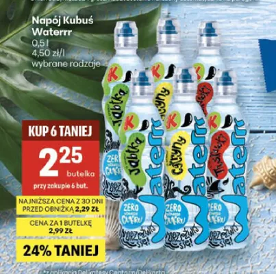 Napój Kubuś Waterrr Cytryna promocja w Delikatesy Centrum