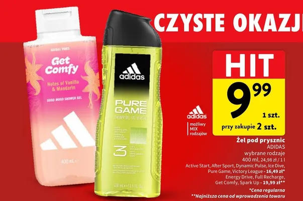 Żel pod prysznic Adidas Get Comfy promocja w Intermarche
