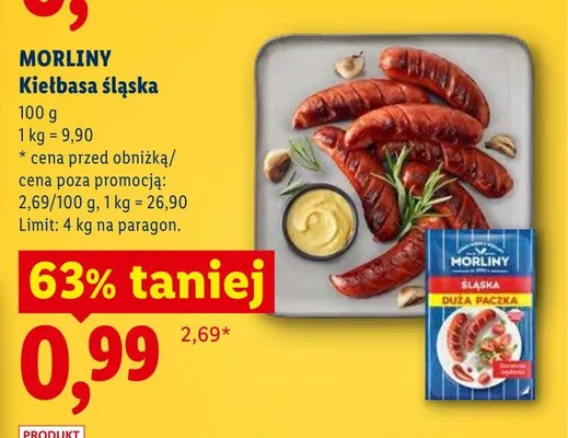 Kiełbasa śląska Morliny promocja w Lidl