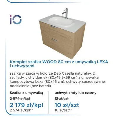 Uchwyt czarny IO promocja w Blu Salony Łazienek