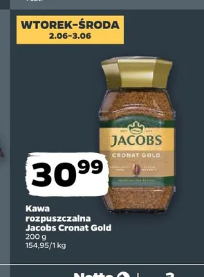 Kawa rozpuszczalna Jacobs Cronat Gold promocja w Netto
