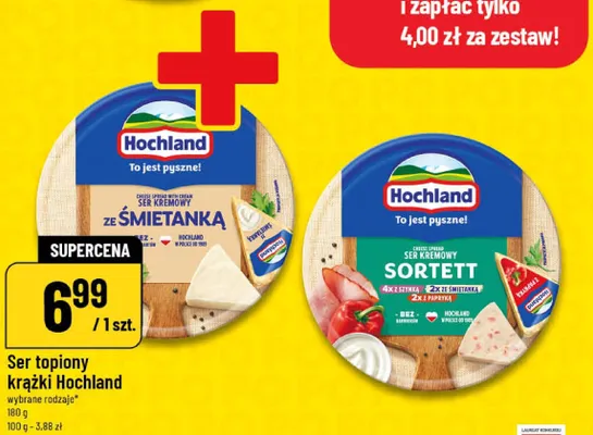 Ser topiony krążki Sortett Hochland promocja w POLOmarket