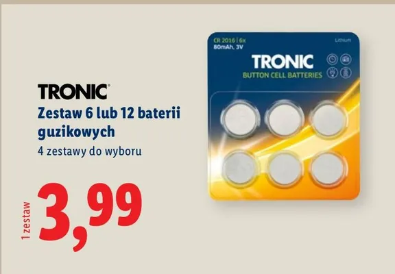 Zestaw 6 lub 12 baterii guzikowych promocja w Lidl