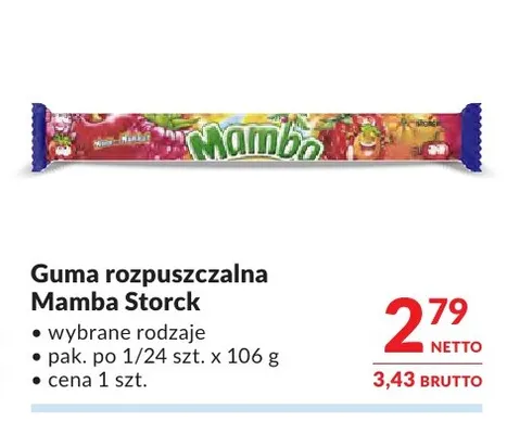 Guma rozpuszczalna Mamba Storck promocja w Makro