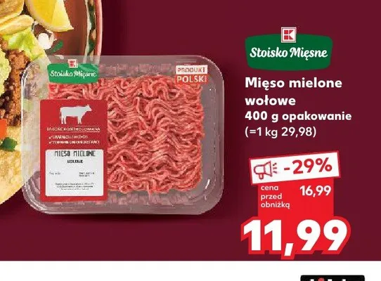 Mięso mielone wołowe Stoisko Mięsne promocja w Kaufland