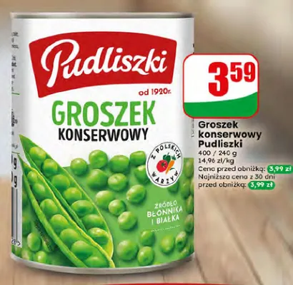 Groszek konserwowy Pudliszki promocja w Dino