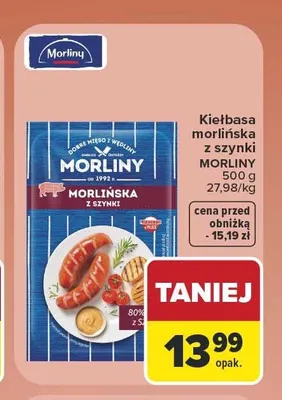 Kiełbasa morlińska z szynki Morliny promocja w Carrefour