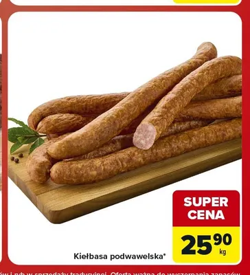 Kiełbasa podwawelska promocja w Carrefour Market