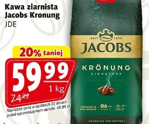 Kawa ziarnista Jacobs Kronung promocja w Prim Market